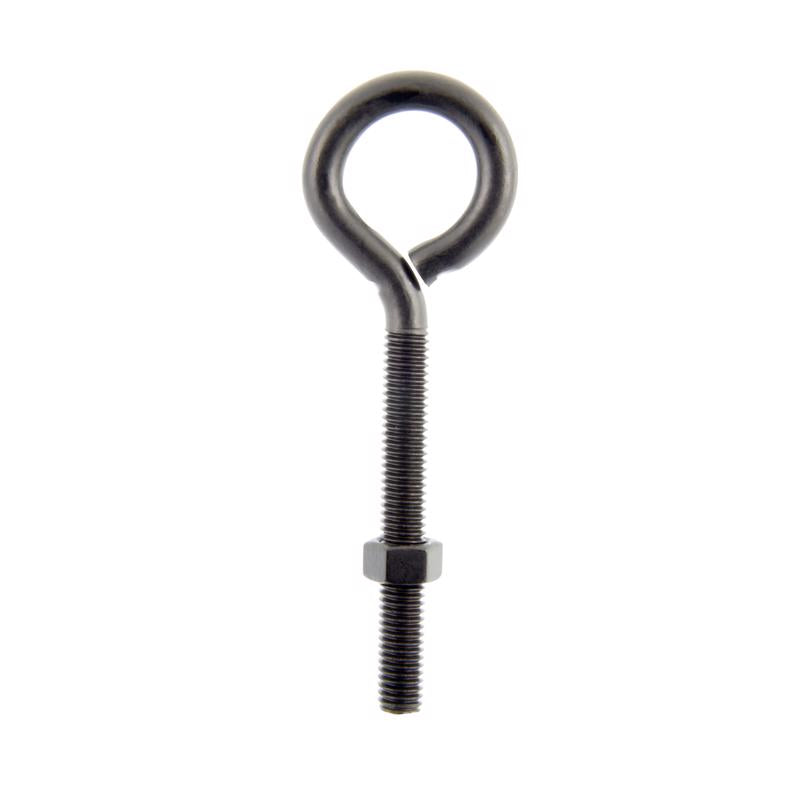 Wright 3/8 in. X 5 in. L Black Steel Eyebolt Nut Included