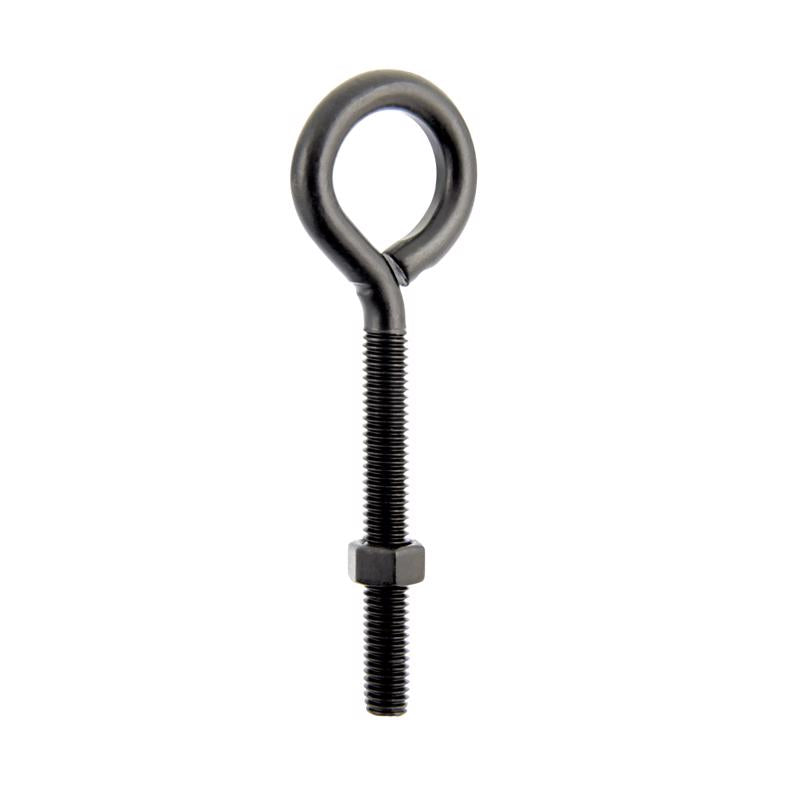 Wright 3/8 in. X 5 in. L Black Steel Eyebolt Nut Included