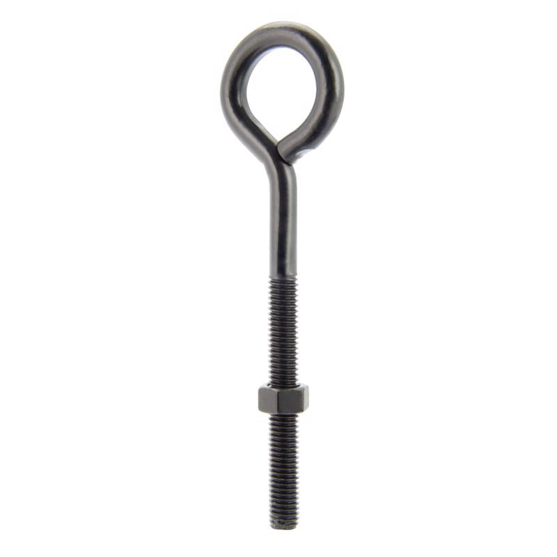 Wright 3/8 in. X 6 in. L Black Steel Eyebolt Nut Included