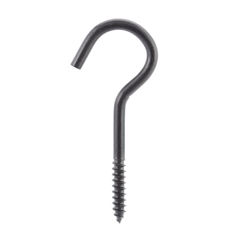 Wright Medium Matte Black Black Steel 3-7/8 in. L Ceiling Hook 80 lb 1 pk