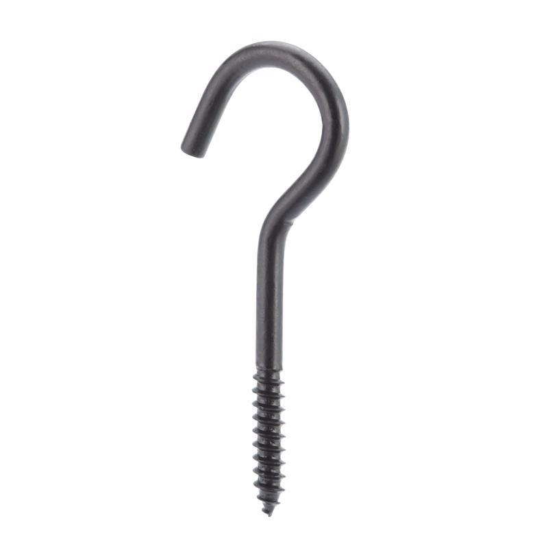 Wright Medium Matte Black Black Steel 3-7/8 in. L Ceiling Hook 80 lb 1 pk