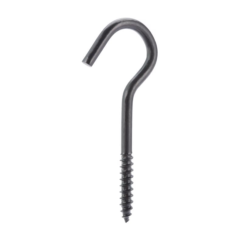 Wright Medium Matte Black Black Steel 3-3/8 in. L Ceiling Hook 50 lb 1 pk