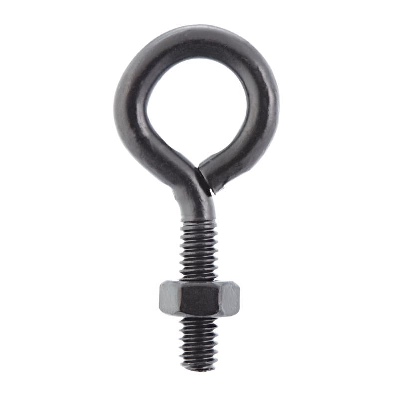 Wright 1/4 in. X 2 in. L Black Steel Eyebolt Nut Included