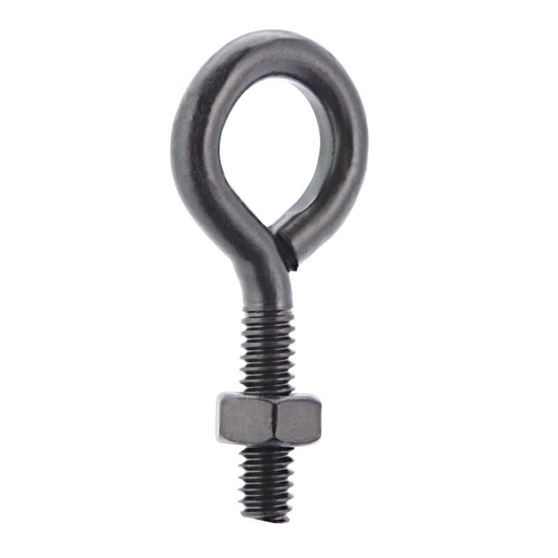 Wright 1/4 in. X 2 in. L Black Steel Eyebolt Nut Included