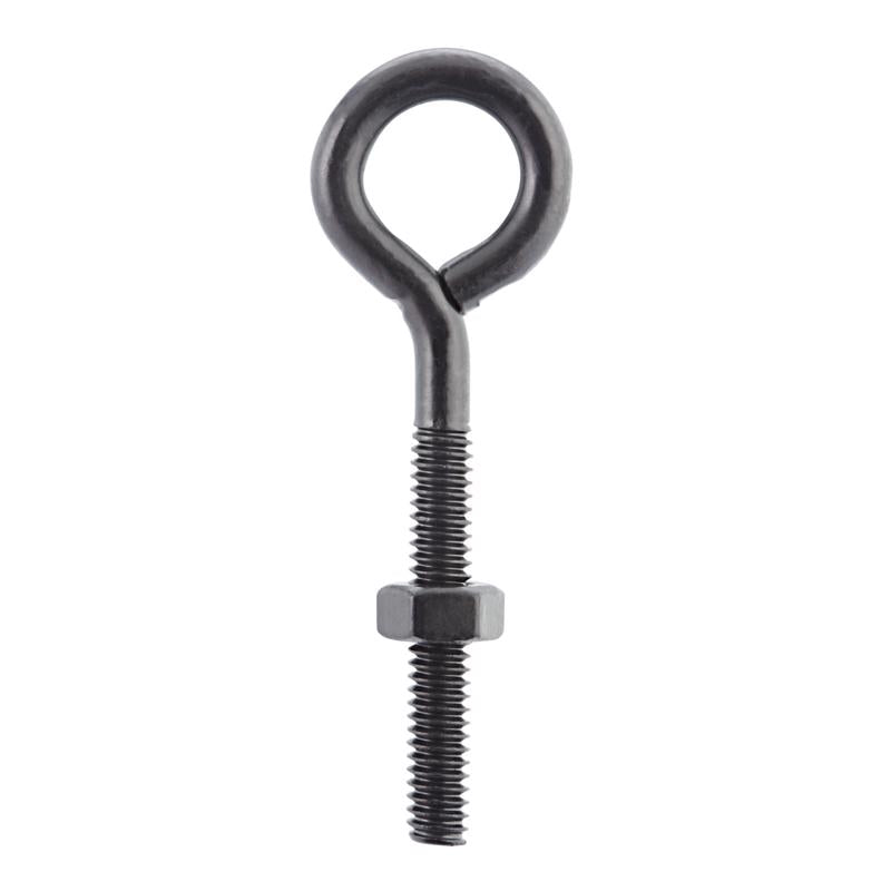 Wright 1/4 in. X 3 in. L Black Steel Eyebolt Nut Included