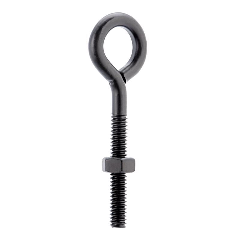 Wright 1/4 in. X 3 in. L Black Steel Eyebolt Nut Included