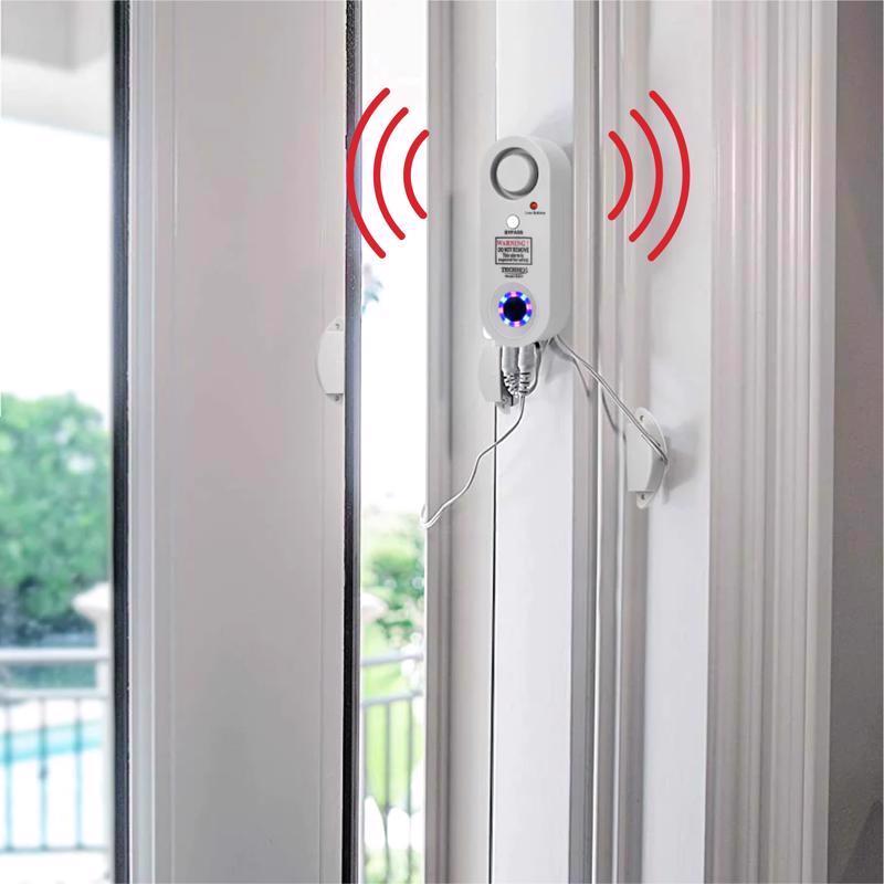 Techko Battery Powered/Plug-In Indoor and Outdoor White Security Alarm