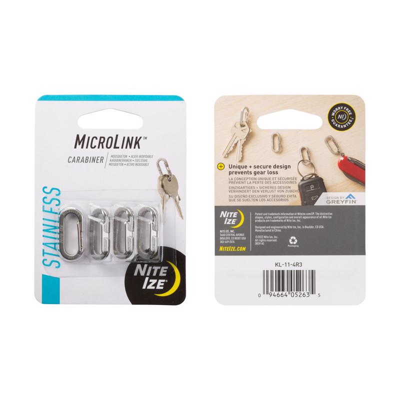 Nite Ize Micro Link Stainless Steel Silver Carabiner Key Chain