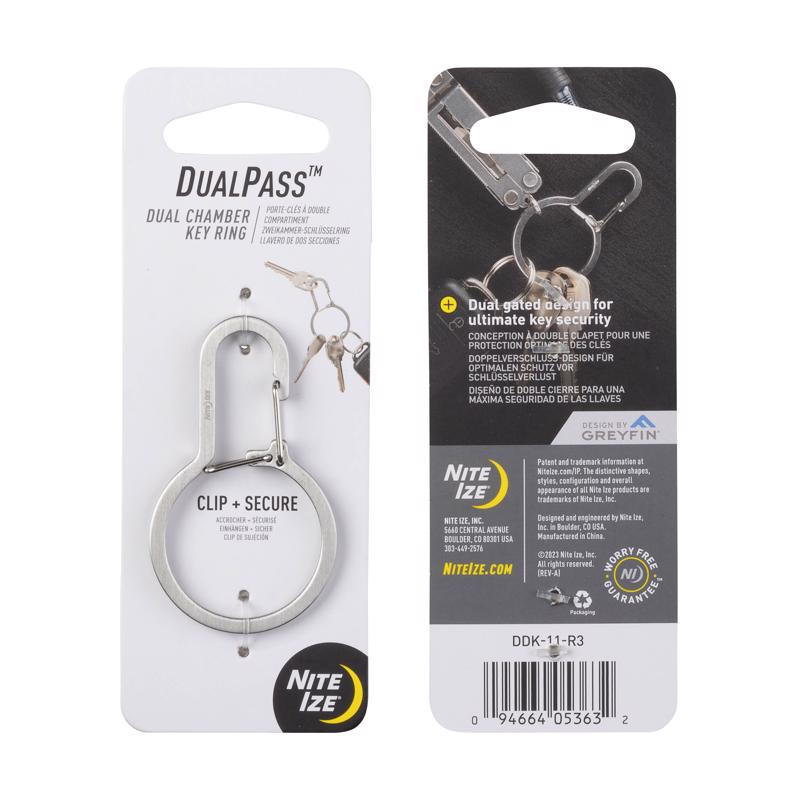 Nite Ize DualPass Stainless Steel Silver Key Ring