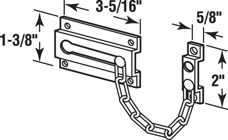 Prime-Line 3.93 in. L Polished Brass Chain Door Guard