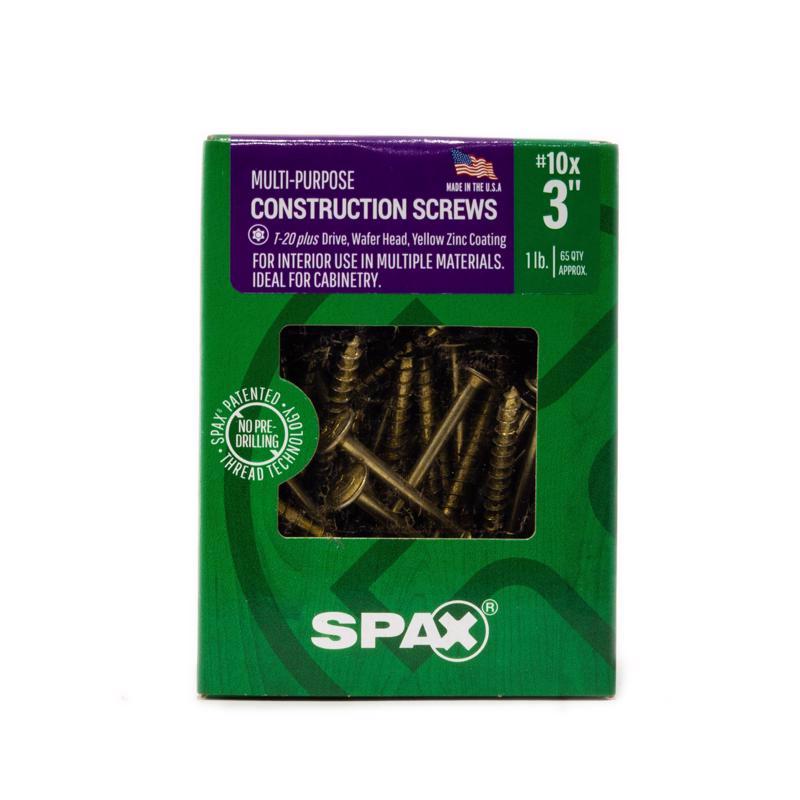 SPAX Multi-Material No. 10 in. X 3 in. L T-20+ Wafer Head Construction Screws 1 lb 65 pk