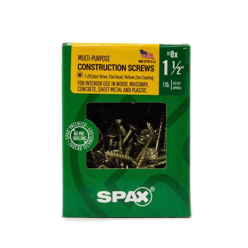 SPAX Multi-Material No. 8 in. X 1-1/2 in. L T-20+ Flat Head Construction Screws 1 lb 197 pk