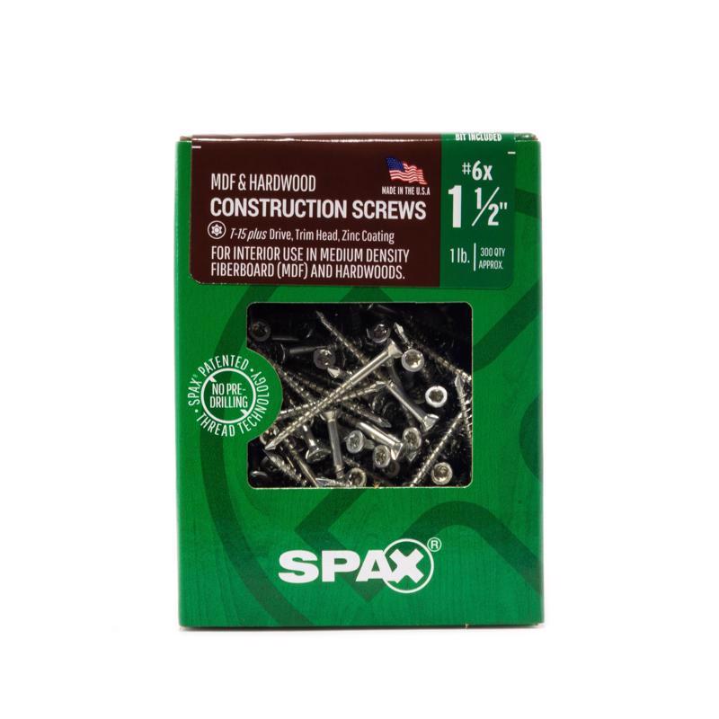 SPAX MDF No. 6 in. X 1-1/2 in. L Star Trim Head Construction Screws 1 lb 300 pk
