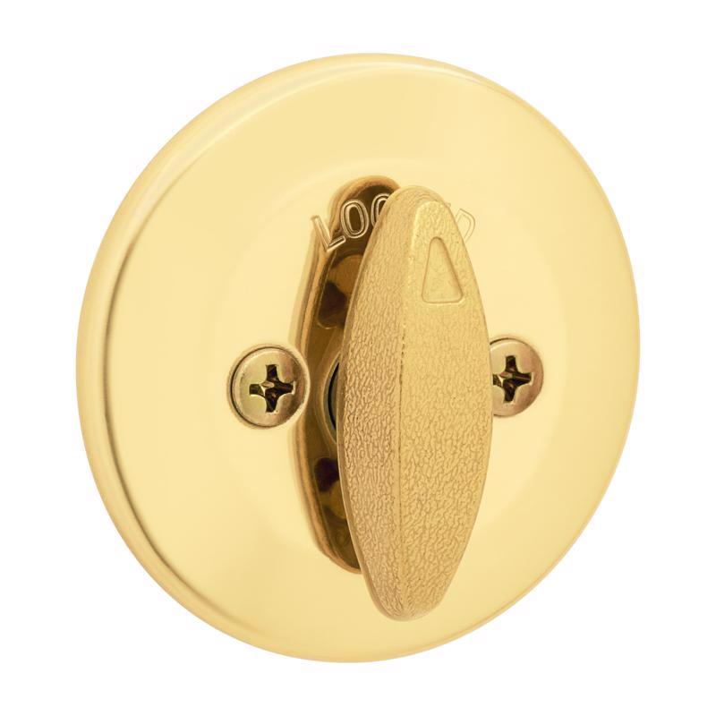 Kwikset SmartKey Security Polished Brass Metal Single Cylinder Deadbolt