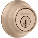 Kwikset SmartKey Security Antique Brass Metal Single Cylinder Deadbolt