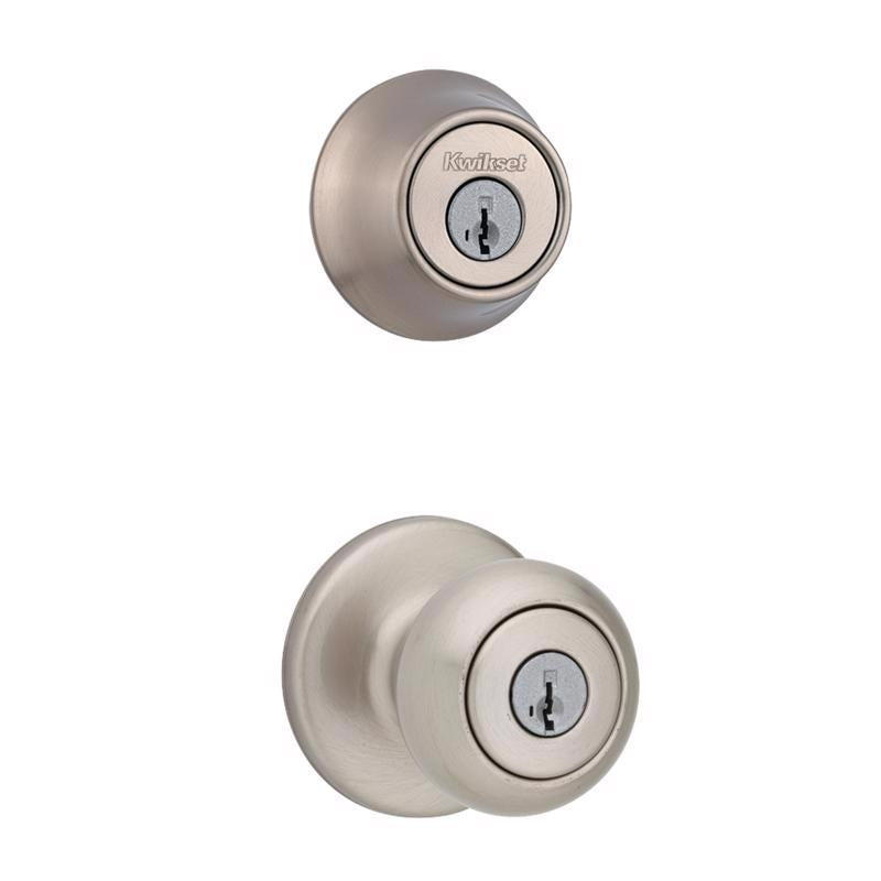 Kwikset SmartKey Security Satin Nickel Metal Single Cylinder Deadbolt