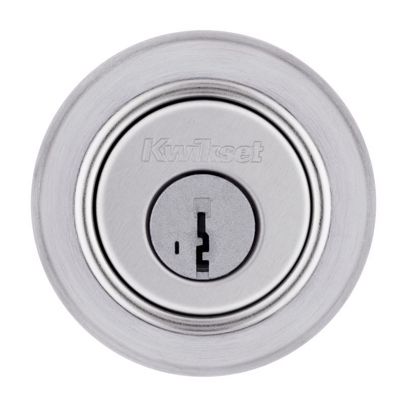 Kwikset SmartKey Security Satin Chrome Metal Single Cylinder Deadbolt