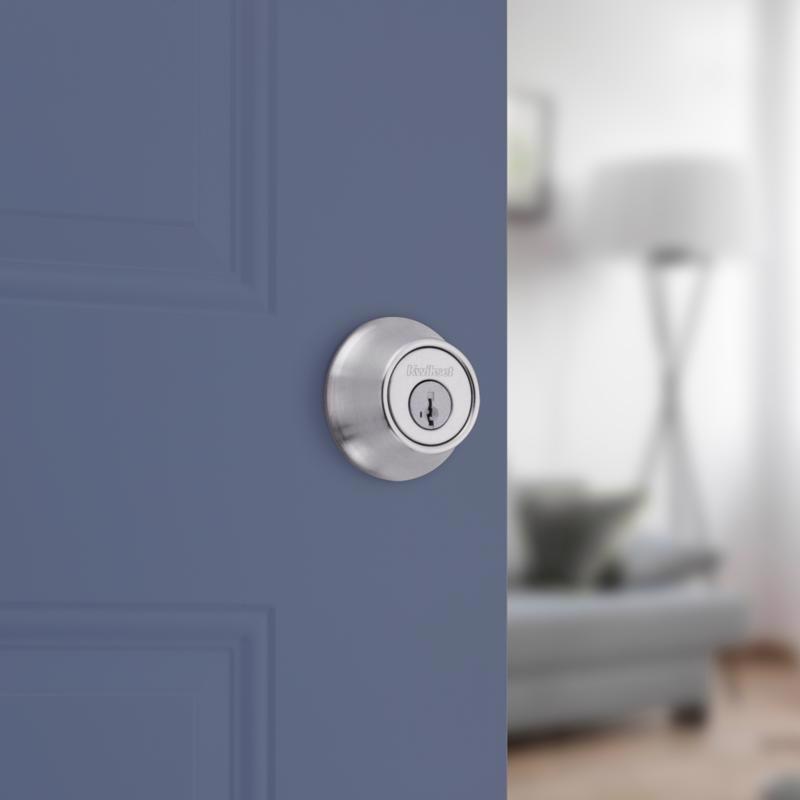 Kwikset SmartKey Security Satin Chrome Metal Single Cylinder Deadbolt