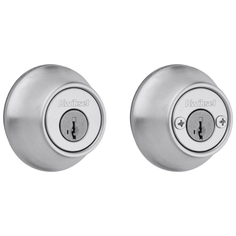 Kwikset SmartKey Security Satin Chrome Metal Double Cylinder Deadbolt