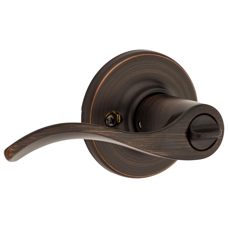 Kwikset SmartKey Security Wave Venetian Bronze Entry Lever KW1 1-3/4 in.