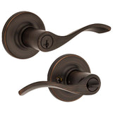 Kwikset SmartKey Security Wave Venetian Bronze Entry Lever KW1 1-3/4 in.