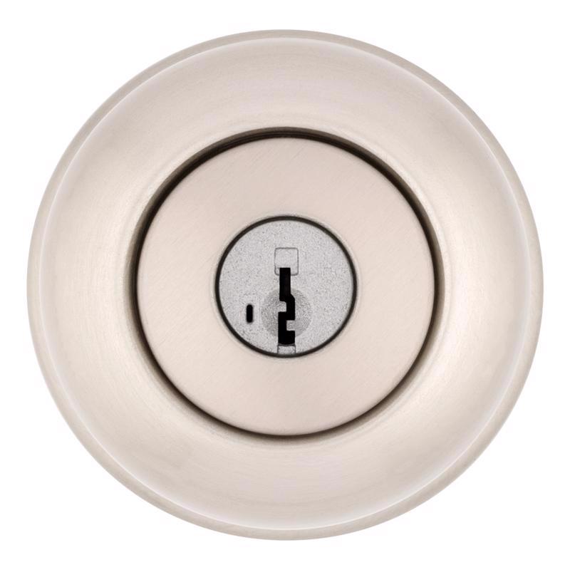 Kwikset SmartKey Security Satin Nickel Entry Knob KW1 2-3/4 in.