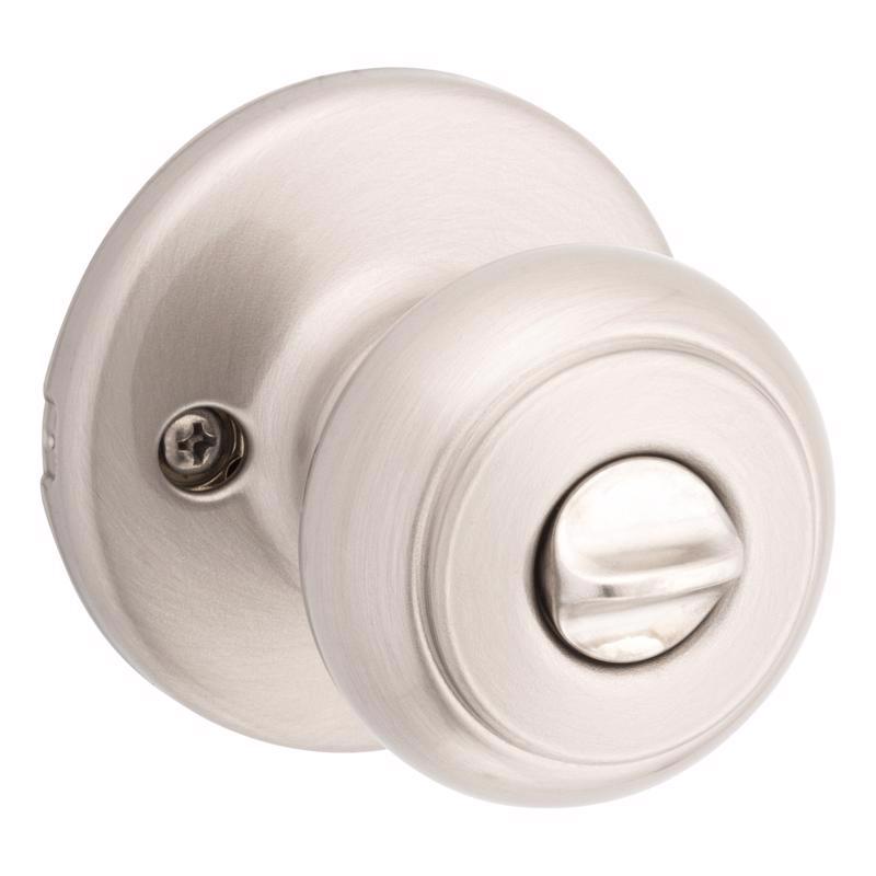 Kwikset SmartKey Security Satin Nickel Entry Knob KW1 2-3/4 in.