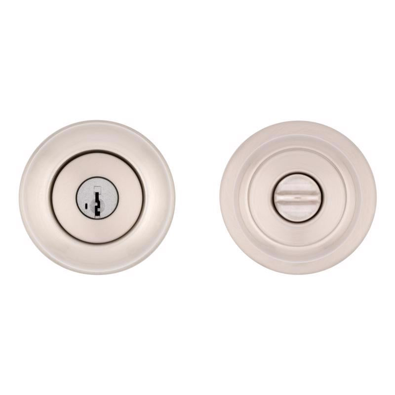 Kwikset SmartKey Security Satin Nickel Entry Knob KW1 2-3/4 in.