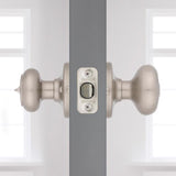 Kwikset SmartKey Security Satin Nickel Entry Knob KW1 2-3/4 in.
