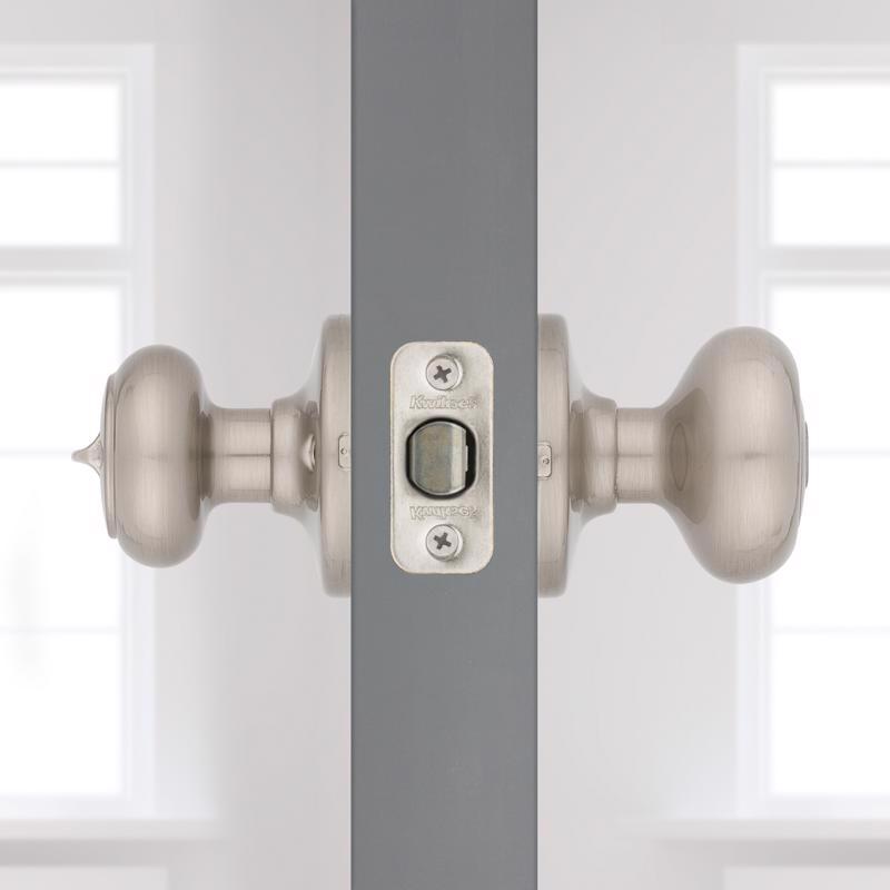 Kwikset SmartKey Security Satin Nickel Entry Knob KW1 2-3/4 in.