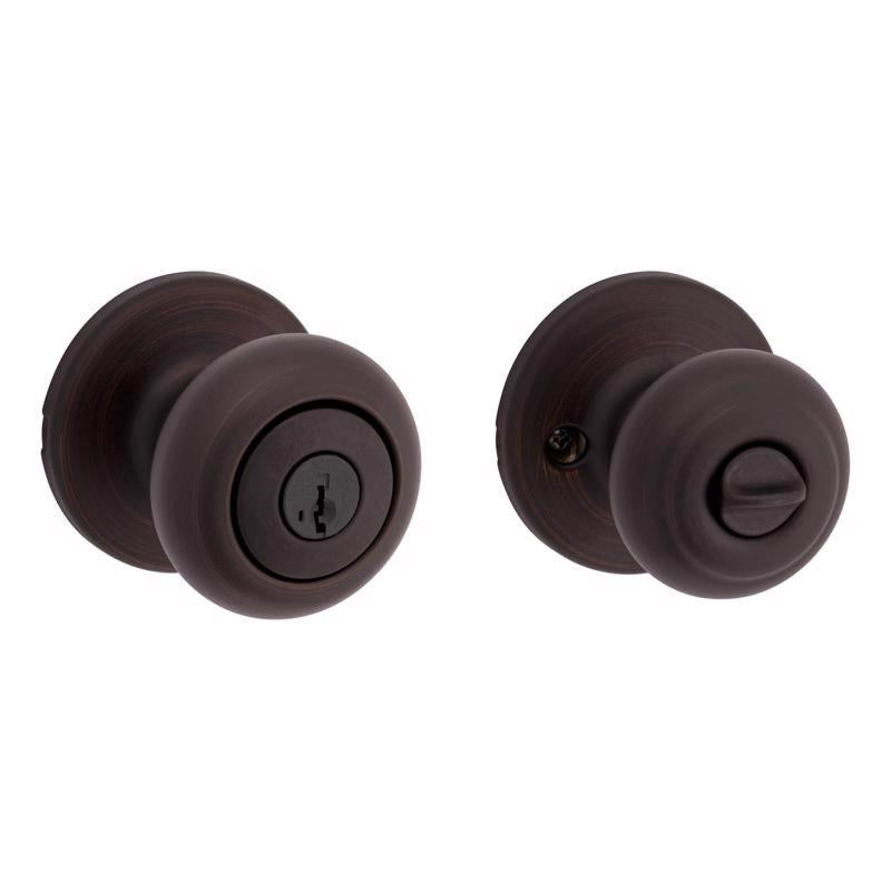 Kwikset SmartKey Security Venetian Bronze Entry Knob KW1 2-3/4 in.