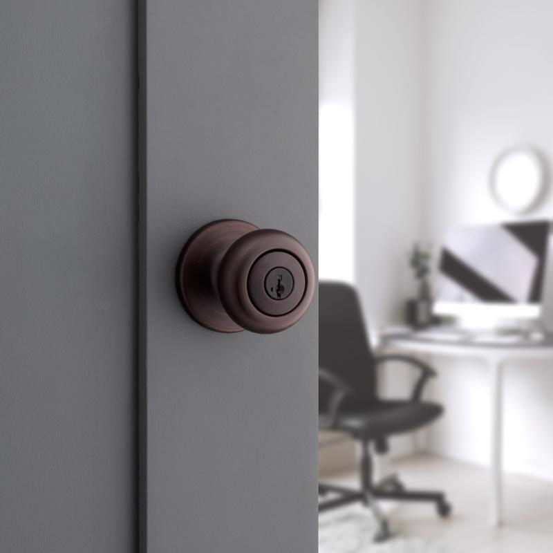 Kwikset SmartKey Security Venetian Bronze Entry Knob KW1 2-3/4 in.