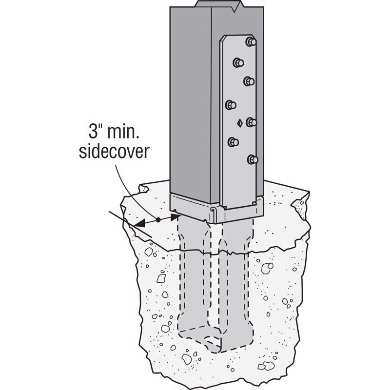 Simpson Strong-Tie 8.38 in. H X 3.56 in. W 12 Ga. Hot Dip Galvanized Column Base