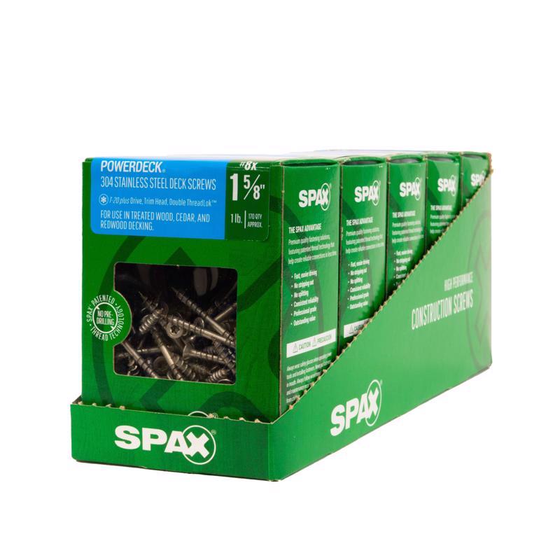 SPAX PowerDeck No. 8 cu in X 1-5/8 in. L Silver Star Trim Head Deck Screws 1 lb 170 pc