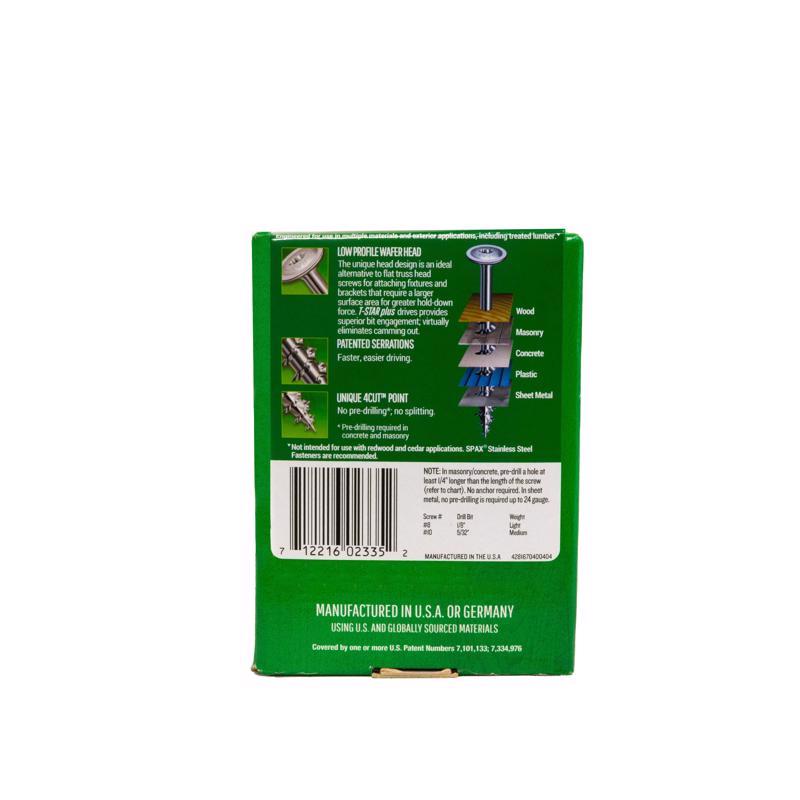 SPAX Multi-Material No. 8 in. X 1-1/2 in. L T-20+ Wafer Head Construction Screws 1 lb 165 pk