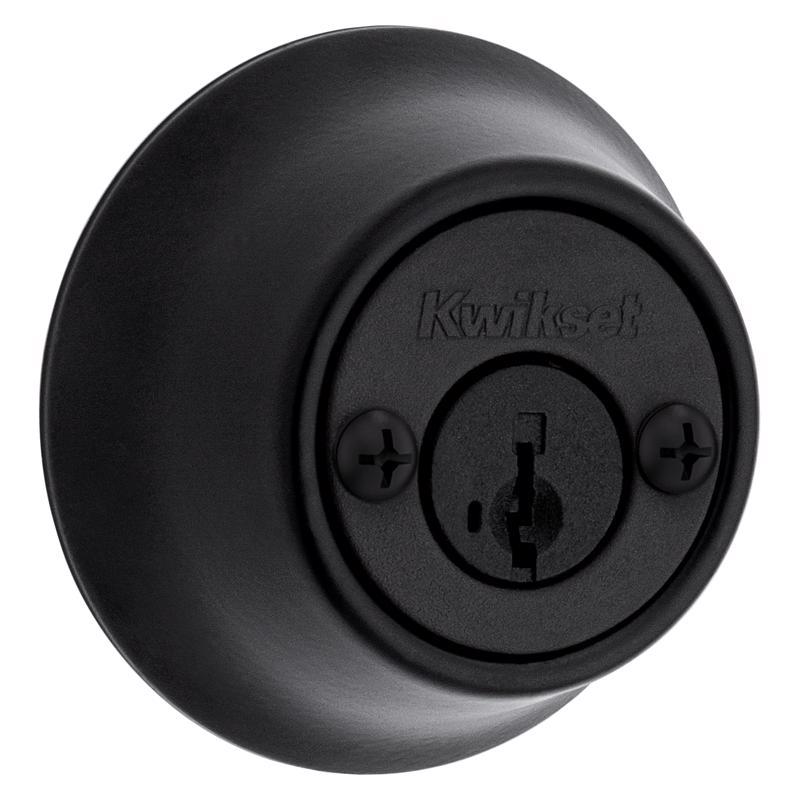 Kwikset SmartKey Security Matte Black Metal Double Cylinder Deadbolt