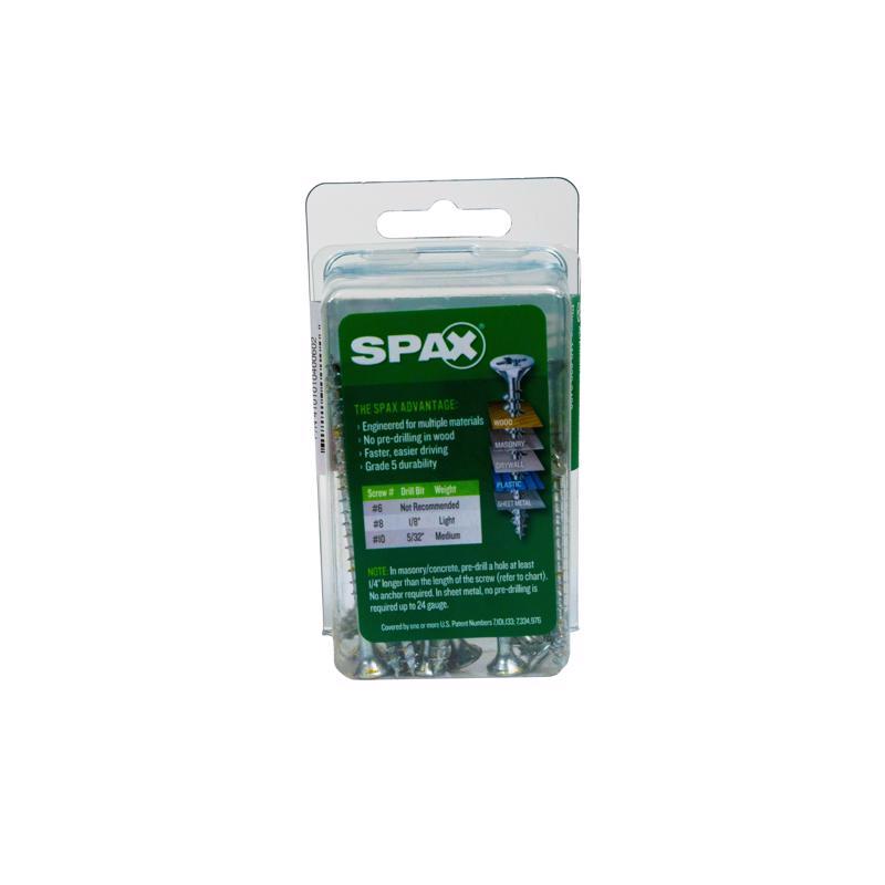 SPAX Multi-Material No. 8 in. X 2-1/2 in. L Phillips/Square Flat Head Construction Screws 20 pk