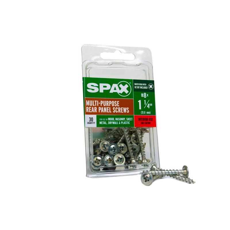 SPAX No. 8 X 1-1/4 in. L Phillips/Square Zinc-Plated Multi-Material Screw 30 pk