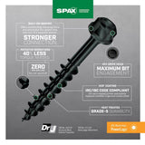 SPAX PowerLags 1/4 in. X 3 in. L Washer High Corrosion Resistant Carbon Steel Lag Screw 12 pk