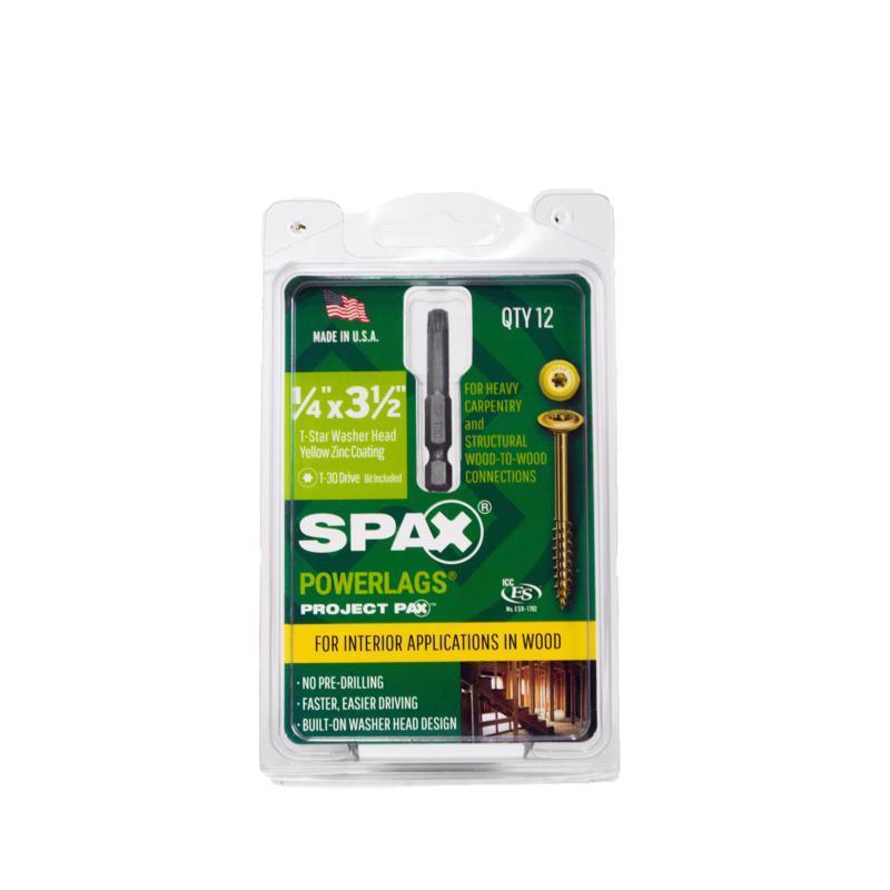 SPAX PowerLags 1/4 in. in. X 3-1/2 in. L Star Washer Head Structural Screws 0.47 lb 12 pk