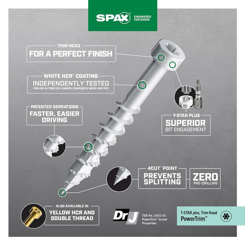 SPAX PowerTrim No. 8 Label X 2-1/2 in. L Star Trim Head Trim Screws 0.8 lb 100 pk