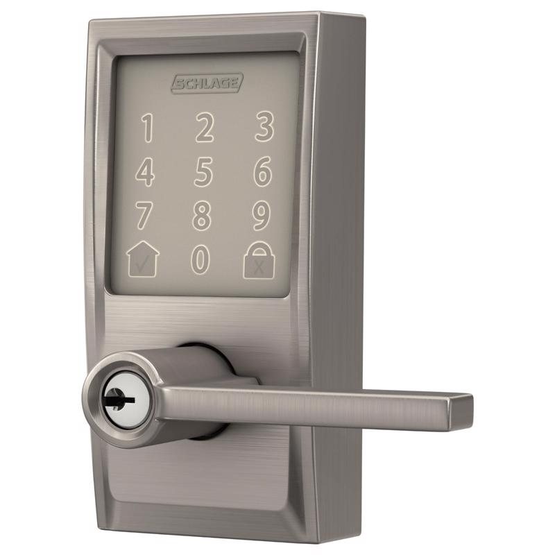 Schlage Encode Satin Nickel Metal WiFi Deadbolt with Latitude Lever