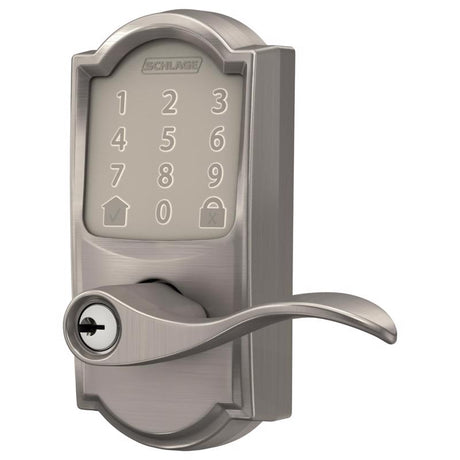 Schlage Encode Satin Nickel Metal WiFi Deadbolt with Accent Lever