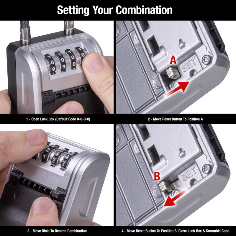 Master Lock 5.2 in. H X 3.4 in. W X 5.2 in. L Metal 4-Digit Combination Lock Box