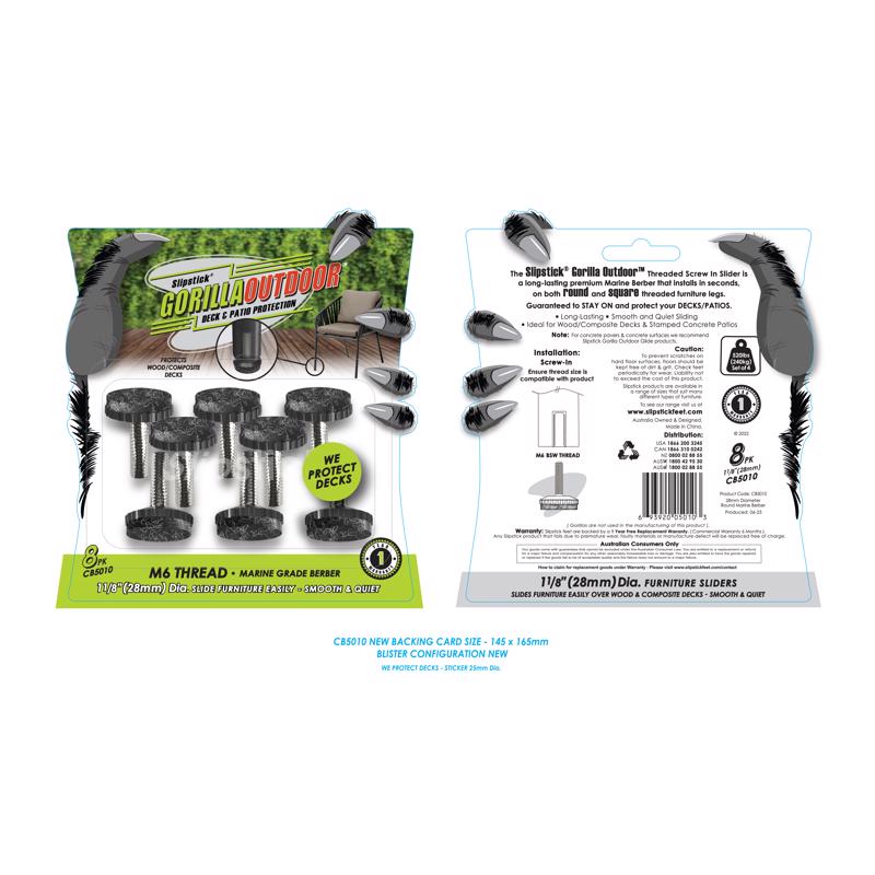 CHAR GLDE FELT M6 1-1/8"