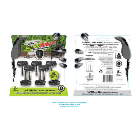 CHAR GLDE FELT M8 1-1/8"