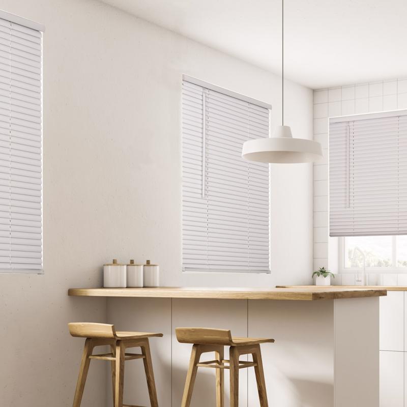 Living Accents Vinyl 1 in. Mini-Blinds 24 in. W X 72 in. H White Cordless