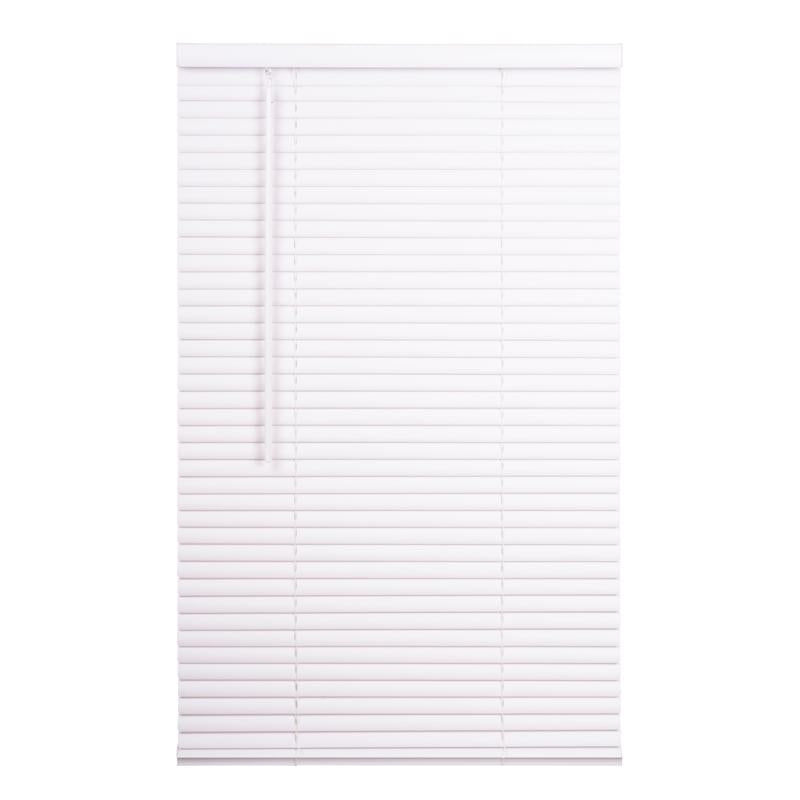 Living Accents Vinyl 1 in. Mini-Blinds 24 in. W X 72 in. H White Cordless