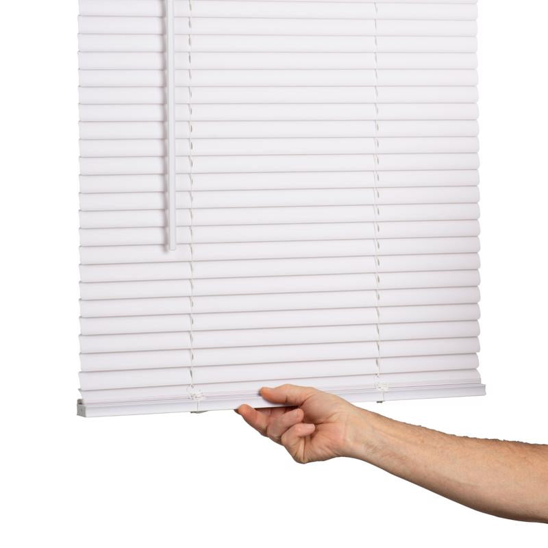 Living Accents Vinyl 1 in. Mini-Blinds 24 in. W X 72 in. H White Cordless