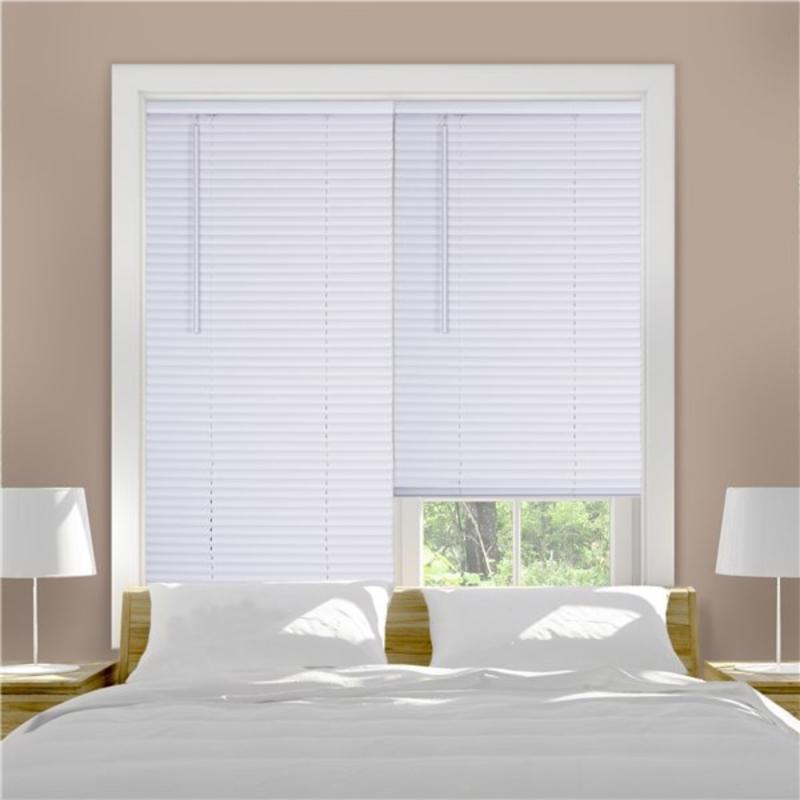 Living Accents Vinyl 1 in. Mini-Blinds 24 in. W X 72 in. H White Cordless